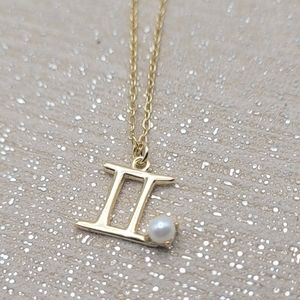 Zodiac Gemini Pearl Necklace